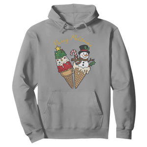 Christmas In July Ice Cream Snowman Graphic Hoodie Merry Meltmas TS12 Sport Gray Print Your Wear