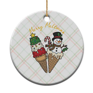 Christmas In July Ice Cream Snowman Graphic Ceramic Ornament Merry Meltmas