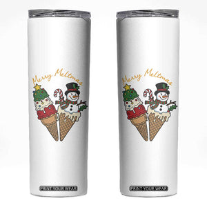 Christmas In July Ice Cream Snowman Graphic Skinny Tumbler Merry Meltmas
