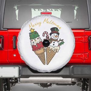 Christmas In July Ice Cream Snowman Graphic Spare Tire Cover Merry Meltmas TS12 White Print Your Wear