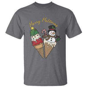 Christmas In July Ice Cream Snowman Graphic T Shirt Merry Meltmas TS12 Charcoal Print Your Wear