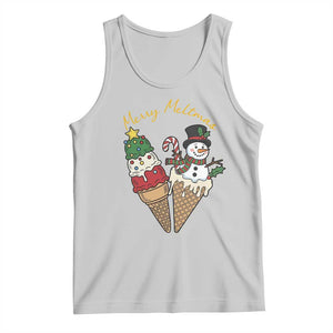 Christmas In July Ice Cream Snowman Graphic Tank Top Merry Meltmas TS12 Ash Print Your Wear