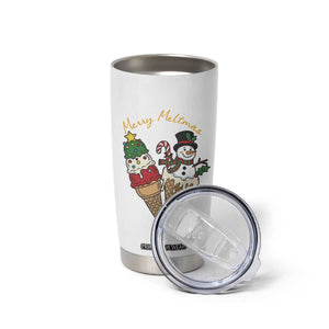 Christmas In July Ice Cream Snowman Graphic Tumbler Cup Merry Meltmas TS12 Print Your Wear