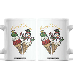 Christmas In July Ice Cream Snowman Graphic Coffee Mug Merry Meltmas TS12 White Print Your Wear