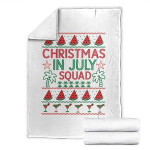 Christmas In July Squad Throw Blanket Tropical Beach Party Graphic