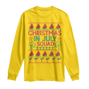 Christmas In July Squad Long Sleeve Shirt Tropical Beach Party Graphic