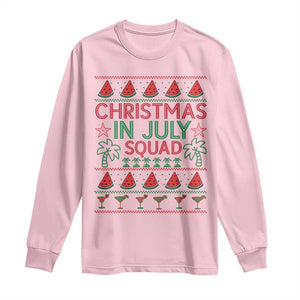 Christmas In July Squad Long Sleeve Shirt Tropical Beach Party Graphic