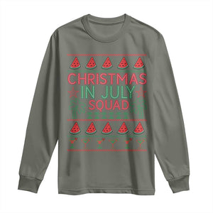 Christmas In July Squad Long Sleeve Shirt Tropical Beach Party Graphic