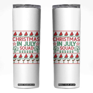 Christmas In July Squad Skinny Tumbler Tropical Beach Party Graphic