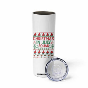 Christmas In July Squad Skinny Tumbler Tropical Beach Party Graphic