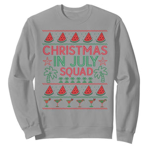 Christmas In July Squad Sweatshirt Tropical Beach Party Graphic