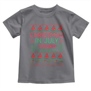 Christmas In July Squad Toddler T Shirt Tropical Beach Party Graphic TS12 Charcoal Print Your Wear