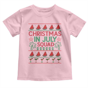 Christmas In July Squad Toddler T Shirt Tropical Beach Party Graphic TS12 Light Pink Print Your Wear
