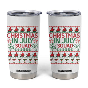 Christmas In July Squad Tumbler Cup Tropical Beach Party Graphic