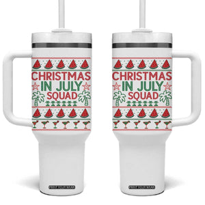 Christmas In July Squad Tumbler With Handle Tropical Beach Party Graphic