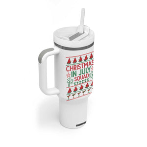 Christmas In July Squad Tumbler With Handle Tropical Beach Party Graphic