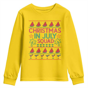 Christmas In July Squad Youth Sweatshirt Tropical Beach Party Graphic