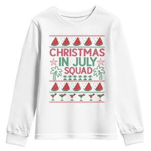 Christmas In July Squad Youth Sweatshirt Tropical Beach Party Graphic
