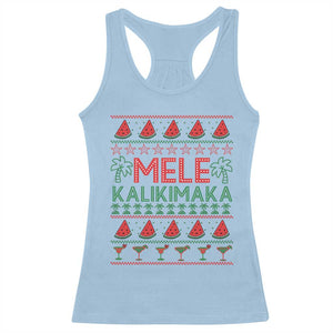 Mele Kalikimaka Racerback Tank Top Hawaiian Ugly Christmas Sweater
