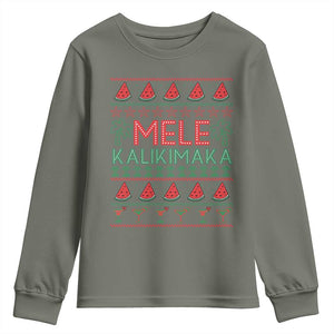 Mele Kalikimaka Youth Sweatshirt Hawaiian Ugly Christmas Sweater
