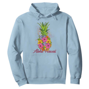 Tropical Floral Pineapple Aloha Hawaii Hoodie Hawaiian Island Vacation Graphic