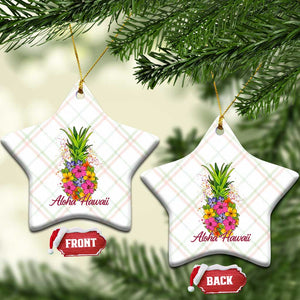 Tropical Floral Pineapple Aloha Hawaii Ceramic Ornament Hawaiian Island Vacation Graphic TS12 Print Your Wear