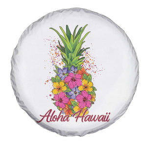 Tropical Floral Pineapple Aloha Hawaii Spare Tire Cover Hawaiian Island Vacation Graphic TS12 Print Your Wear