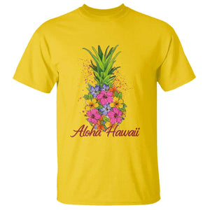 Tropical Floral Pineapple Aloha Hawaii T Shirt Hawaiian Island Vacation Graphic TS12 Daisy Print Your Wear