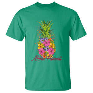 Tropical Floral Pineapple Aloha Hawaii T Shirt Hawaiian Island Vacation Graphic TS12 Irish Green Print Your Wear