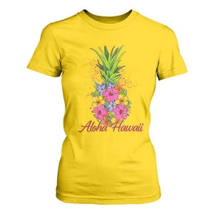 Tropical Floral Pineapple Aloha Hawaii T Shirt For Women Hawaiian Island Vacation Graphic TS12 Daisy Print Your Wear