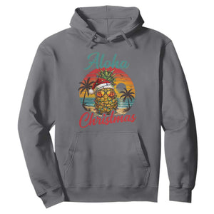 Aloha Tropical Pineapple Christmas Hoodie Vintage Beach Xmas Gift TS12 Charcoal Print Your Wear