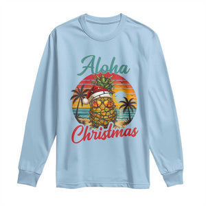 Aloha Tropical Pineapple Christmas Long Sleeve Shirt Vintage Beach Xmas Gift