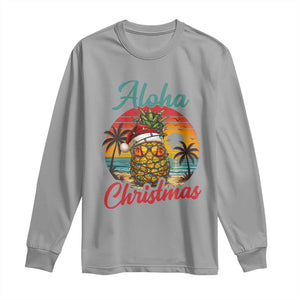 Aloha Tropical Pineapple Christmas Long Sleeve Shirt Vintage Beach Xmas Gift