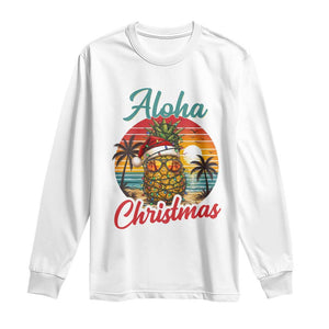 Aloha Tropical Pineapple Christmas Long Sleeve Shirt Vintage Beach Xmas Gift