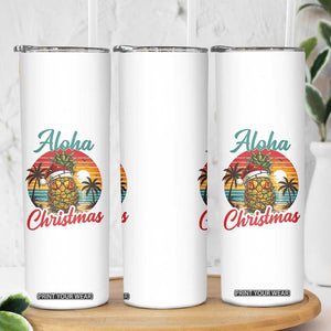 Aloha Tropical Pineapple Christmas Skinny Tumbler Vintage Beach Xmas Gift TS12 Print Your Wear