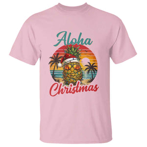 Aloha Tropical Pineapple Christmas T Shirt Vintage Beach Xmas Gift TS12 Light Pink Print Your Wear