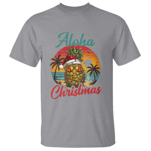 Aloha Tropical Pineapple Christmas T Shirt Vintage Beach Xmas Gift TS12 Sport Gray Print Your Wear