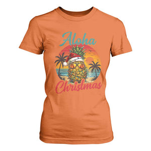 Aloha Tropical Pineapple Christmas T Shirt For Women Vintage Beach Xmas Gift TS12 Orange Print Your Wear