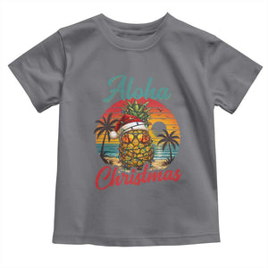 Aloha Tropical Pineapple Christmas Toddler T Shirt Vintage Beach Xmas Gift TS12 Charcoal Print Your Wear