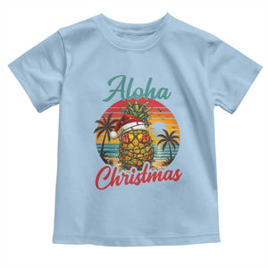 Aloha Tropical Pineapple Christmas Toddler T Shirt Vintage Beach Xmas Gift TS12 Light Blue Print Your Wear