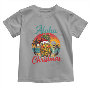 Aloha Tropical Pineapple Christmas Toddler T Shirt Vintage Beach Xmas Gift TS12 Sport Gray Print Your Wear