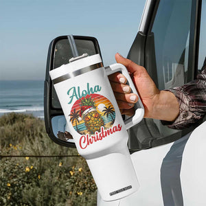 Aloha Tropical Pineapple Christmas Tumbler With Handle Vintage Beach Xmas Gift TS12 Print Your Wear