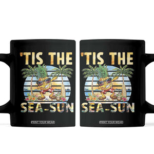 Tis The Sea Sun Coffee Mug Dabbing Pineapple Summer Vacation Gift