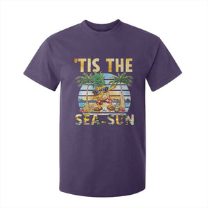 Tis The Sea Sun T Shirt For Kid Dabbing Pineapple Summer Vacation Gift TS12 Purple Print Your Wear
