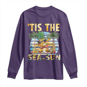 Tis The Sea Sun Long Sleeve Shirt Dabbing Pineapple Summer Vacation Gift TS12 Purple Print Your Wear