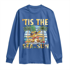 Tis The Sea Sun Long Sleeve Shirt Dabbing Pineapple Summer Vacation Gift TS12 Royal Blue Print Your Wear