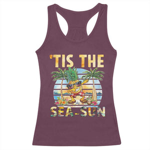 Tis The Sea Sun Racerback Tank Top Dabbing Pineapple Summer Vacation Gift