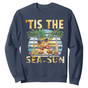 Tis The Sea Sun Sweatshirt Dabbing Pineapple Summer Vacation Gift