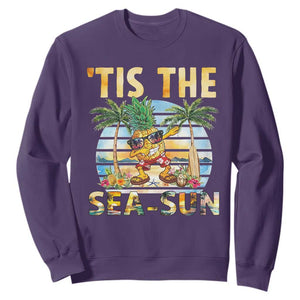 Tis The Sea Sun Sweatshirt Dabbing Pineapple Summer Vacation Gift