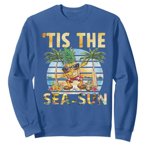 Tis The Sea Sun Sweatshirt Dabbing Pineapple Summer Vacation Gift